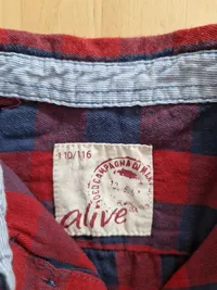 Alive Karohemd Jungen Gr. 110/116 Flanellhemd Rot Blau Baumwolle 6