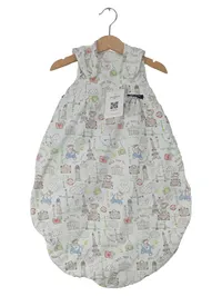 ALVI Baby Schlafsack Gr. 62/68 Reise Motiv Teddybär Weiß Baumwolle 1