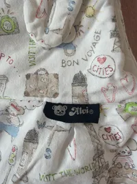 ALVI Baby Schlafsack Gr. 62/68 Reise Motiv Teddybär Weiß Baumwolle 2