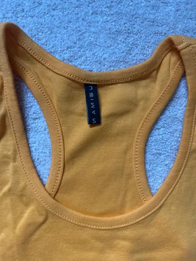 AMISU Damen Tanktop Gr. 36/S Orange Casual Top