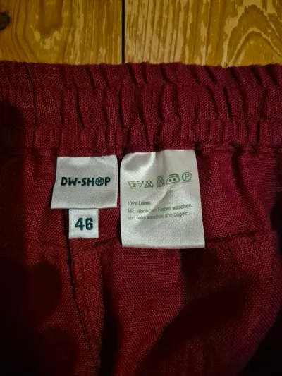 DW-SHOP Damen Stoffhose Leinenhose Pink Gr. 46 Casual Sommerhose
