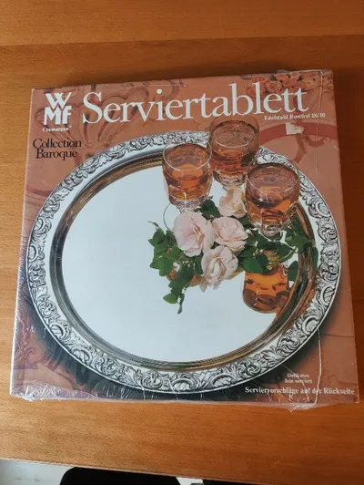 WMF Serviertablett Collection Baroque Edelstahl 18/10 Cromargan rund 31cm