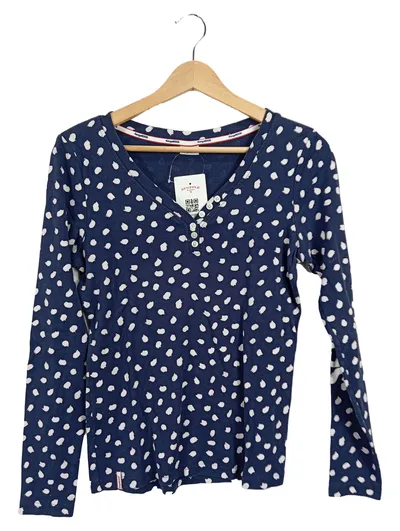 KangaROOS Langarmshirt Damen Gr. 36/S Blau gepunktet Casual