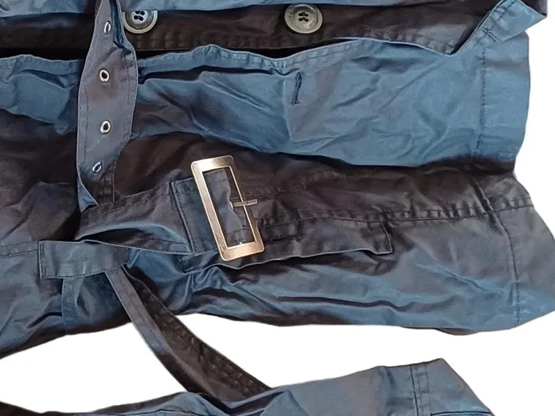 CAMPS BAY Damen Trenchcoat Kapuze Grau Gr. 38 M Baumwolle Polyamid 2