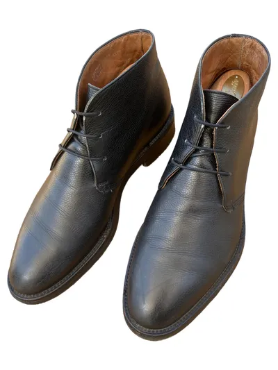 Florsheim Herren Stiefel Leder Schnürstiefel Gr. 44 Klassisch Schwarz