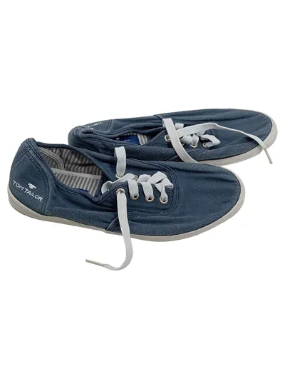 Tom Tailor Damen Sneaker Low Canvas Blau Gr. 39 Schnürschuhe Casual