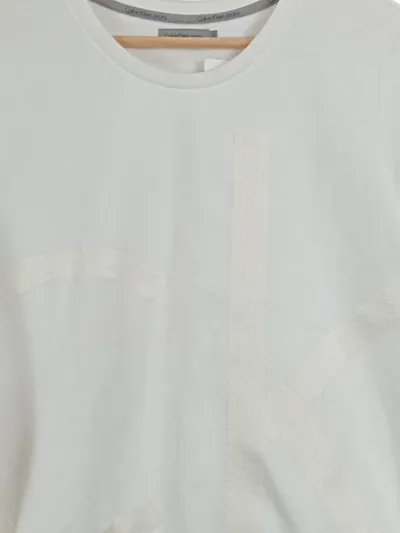 Calvin Klein Jeans Herren Sweatshirt S Weiß Casual Langarm