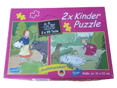 Paletti 2x Kinder Puzzle Rotkäppchen & Froschkönig 2x35 Teile 31x22cm