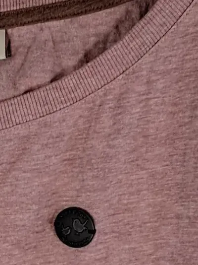 Naketano Pullover Damen Rosa Meliert Gr. S 36 Casual Kurzarm Baumwolle