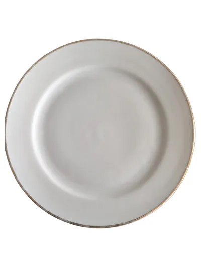 Bareuther Bavaria Kuchenteller Klassisch Weiß Porzellan 20 cm Metallic