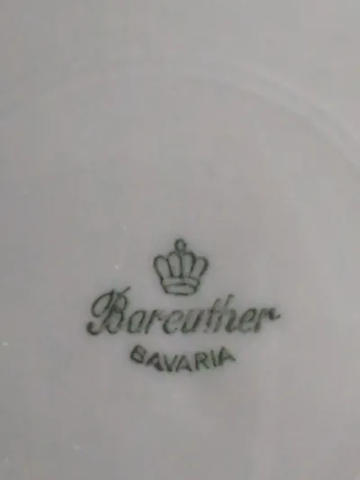 Bareuther Bavaria Kuchenteller Klassisch Weiß Porzellan 20 cm Metallic