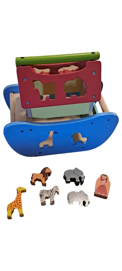 Tchibo Holz Arche Noah Steckspiel Tiere Motorikspielzeug ab 12 Monate