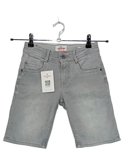 Vingino Kinder Jeans Shorts Gr. 140 Grau Denim Bermuda Jungen