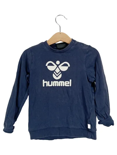 Hummel Kinder Sweatshirt Gr. 104 Blau Sportlich Logo-Print