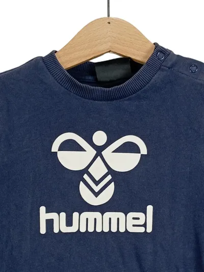 Hummel Kinder Sweatshirt Gr. 104 Blau Sportlich Logo-Print