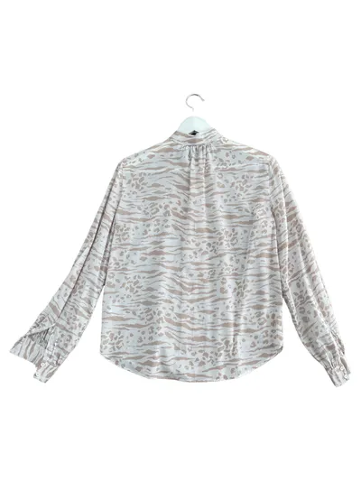 & Other Stories Bluse Damen Animal Print Schluppe Viskose Mix Beige Gr. 34