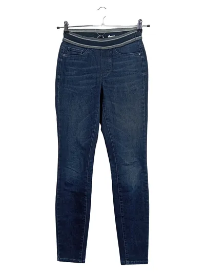 CAMBIO Damen Jeans Slim Fit Hose Blau Gr. W24 L30 Rippstrick Casual