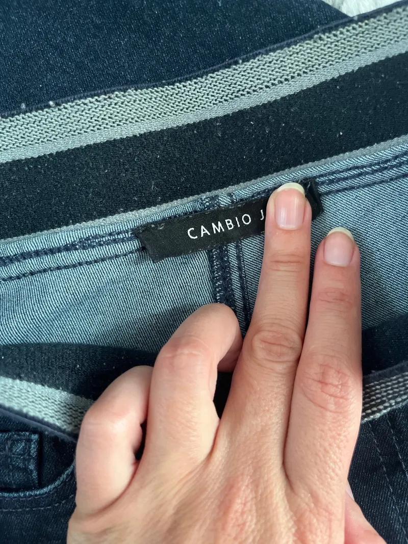 CAMBIO Damen Jeans Slim Fit Hose Blau Gr. W24 L30 Rippstrick Casual 6
