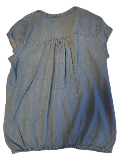 Tom Tailor Damen Bluse Gr. 36/S Blau Lyocell Jeansoptik Casual
