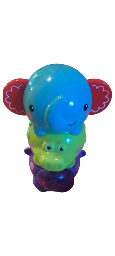 Fisher-Price Stapeltier Elefant Krokodil Steckspiel Baby Motorik Mehrfarbig
