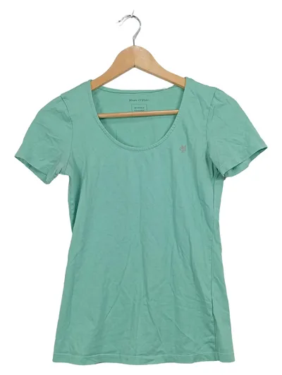 Marc O'Polo Damen T-Shirt Gr. XS Türkis Basic Organic Baumwolle