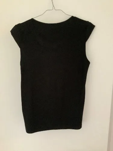Anna Field Damen T-Shirt Schwarz Gr. 36/S Modern mit Strass