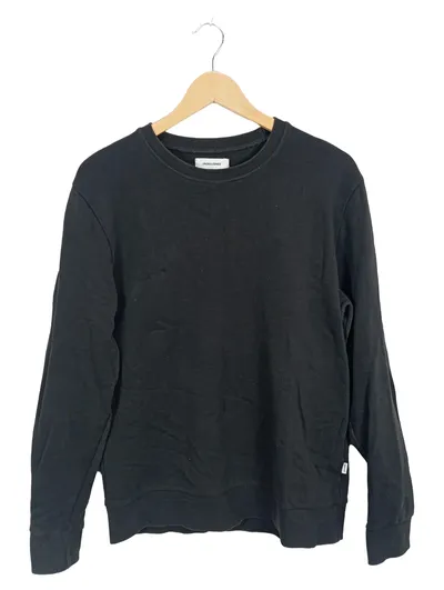 Jack & Jones Sweatshirt Herren Gr. M Schwarz Basic Pullover Baumwolle