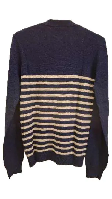 American Vintage Strickjacke Damen L Blau Weiß Breton Streifen Cardigan