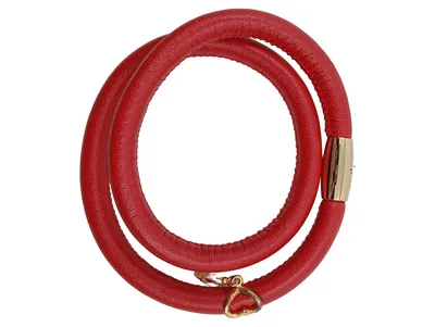 Endless Damen Leder Armband Rot Herz Anhänger 39cm