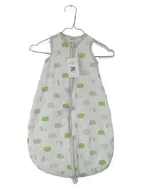 DIMO-TEX Baby Schlafsack Elefanten Muster Gr. 62/68 Grau Grün 1