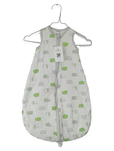 DIMO-TEX Baby Schlafsack Elefanten Muster Gr. 62/68 Grau Grün