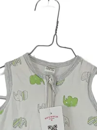 DIMO-TEX Baby Schlafsack Elefanten Muster Gr. 62/68 Grau Grün 2