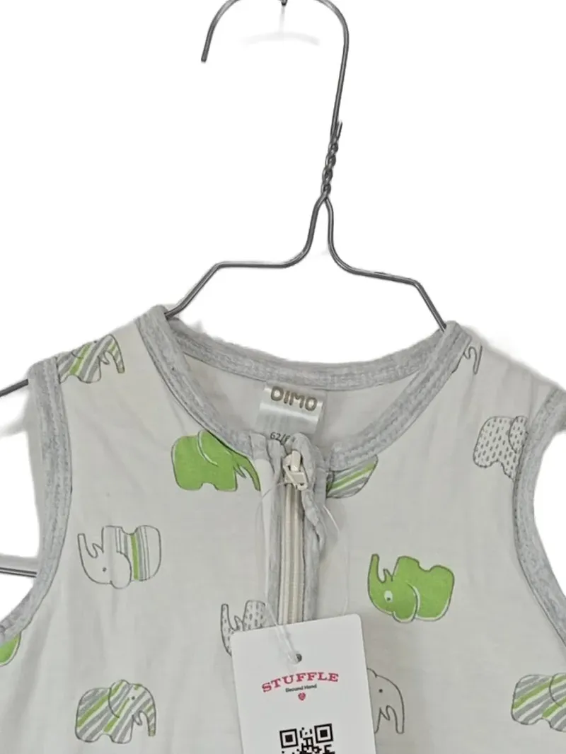 DIMO-TEX Baby Schlafsack Elefanten Muster Gr. 62/68 Grau Grün 2