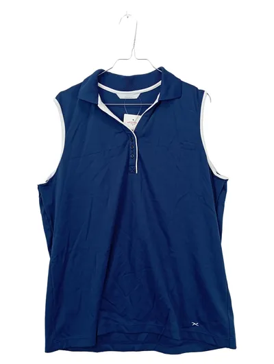 BRAX Golf Damen Poloshirt Ärmellos Blau Gr. XL 44 Sportlich Uni