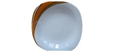 Schirnding Bavaria Suppenteller Porzellan Orange Braun Dekor 23cm Retro