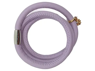 Endless Damen Leder Armband Lila mit Kleeblatt Anhänger 57cm