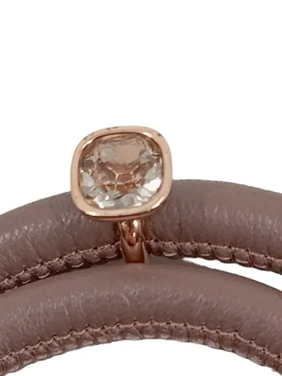 Endless Damen Leder Armband Rosa mit Edelstein 38cm Elegant