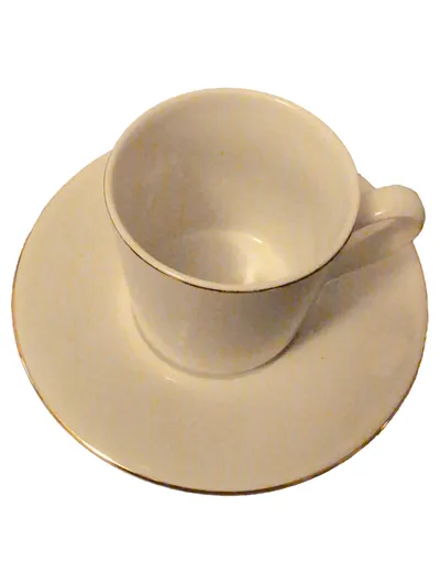 Bohemia Espressotasse Untertasse Beige Porzellan Klassisch 6cm Metallic