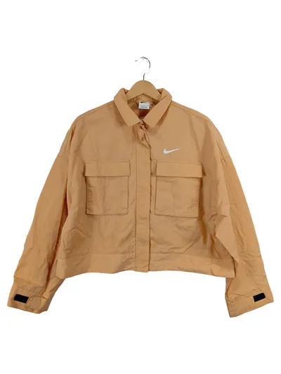 Nike Damen Trainingsjacke Cropped Beige Gr. S Sportjacke