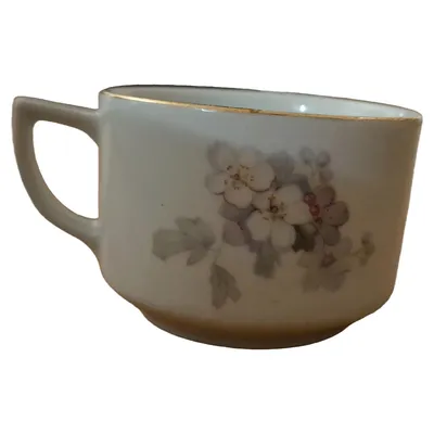 Thomas Bavaria Porzellan Tasse Blumenmuster Goldrand Vintage