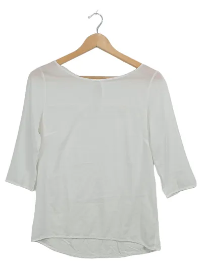 French Connection Damen Bluse Weiß Gr. XS 3/4-Arm Viskose Elegant