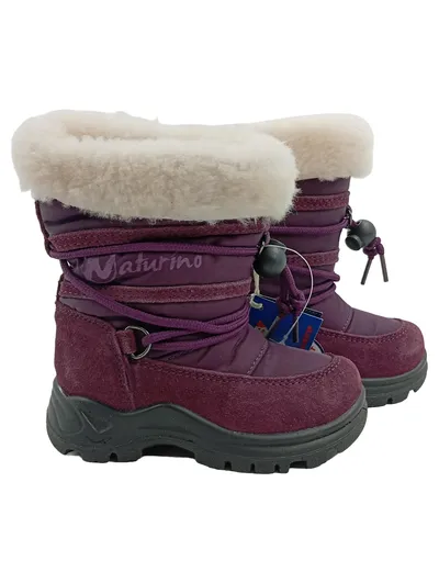 Naturino Kinder Schneestiefel Mädchen Winterstiefel gefüttert Lila Gr. 23