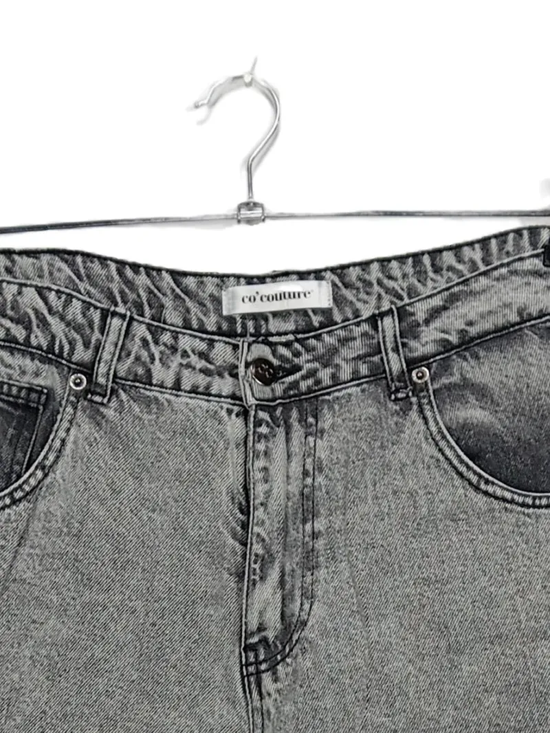 Co'couture Damen Wide Fit Jeans Grau XL W33 Baumwolle Casual 2