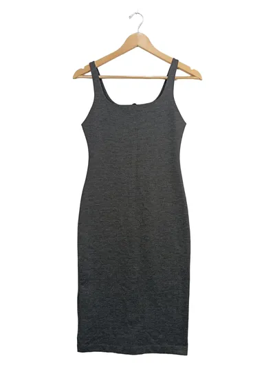 ZARA TRAFALUC Damen Basic Freizeitkleid Grau Gr. 38/M Jersey Midikleid