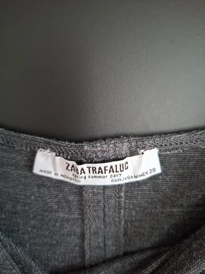 ZARA TRAFALUC Damen Basic Freizeitkleid Grau Gr. 38/M Jersey Midikleid