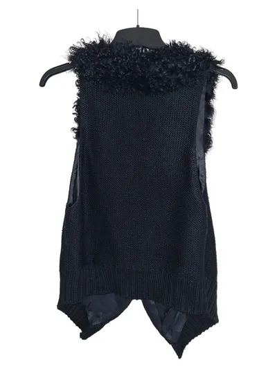 Oakwood Damen Fellweste Schwarz Gr. 36/S Kunstfell Modern