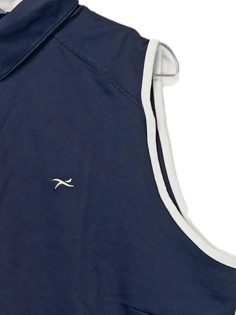 BRAX Golf Damen Poloshirt Ärmellos XXL Blau Navy Weiß Sportlich 2