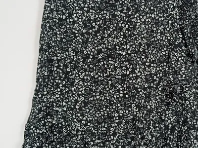 Hollys Damen Faltenrock Gr. 40/L Schwarz Blumenmuster Casual