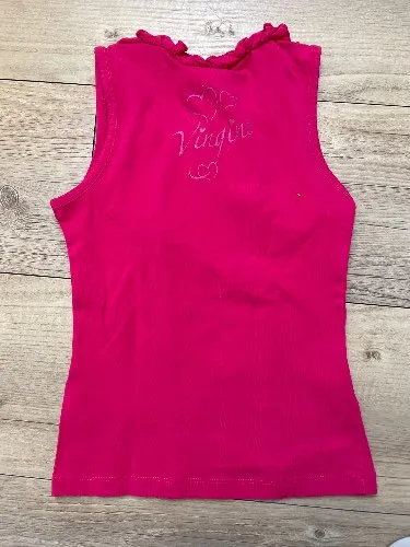 Vingino Mädchen Top Shirt Ärmellos Pink Rüschen Gr. 116 Feminin