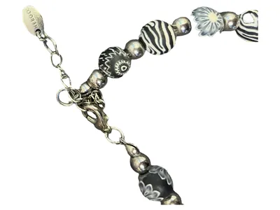 HERGO Damen Schmuckset 3 Teile Collier Ohrringe Perlen Tierdruck Mehrfarbig